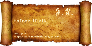 Hafner Ulrik névjegykártya